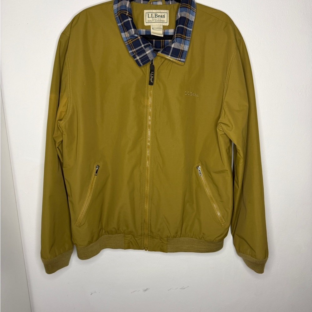 LL Bean Men’s Warm Up Jacket Flannel Lined Outdoor Full Zip